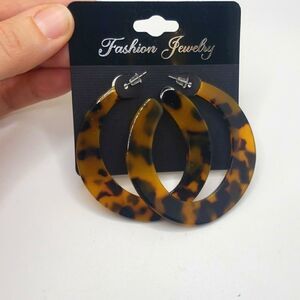 Tortoise Shell hoop Earrings